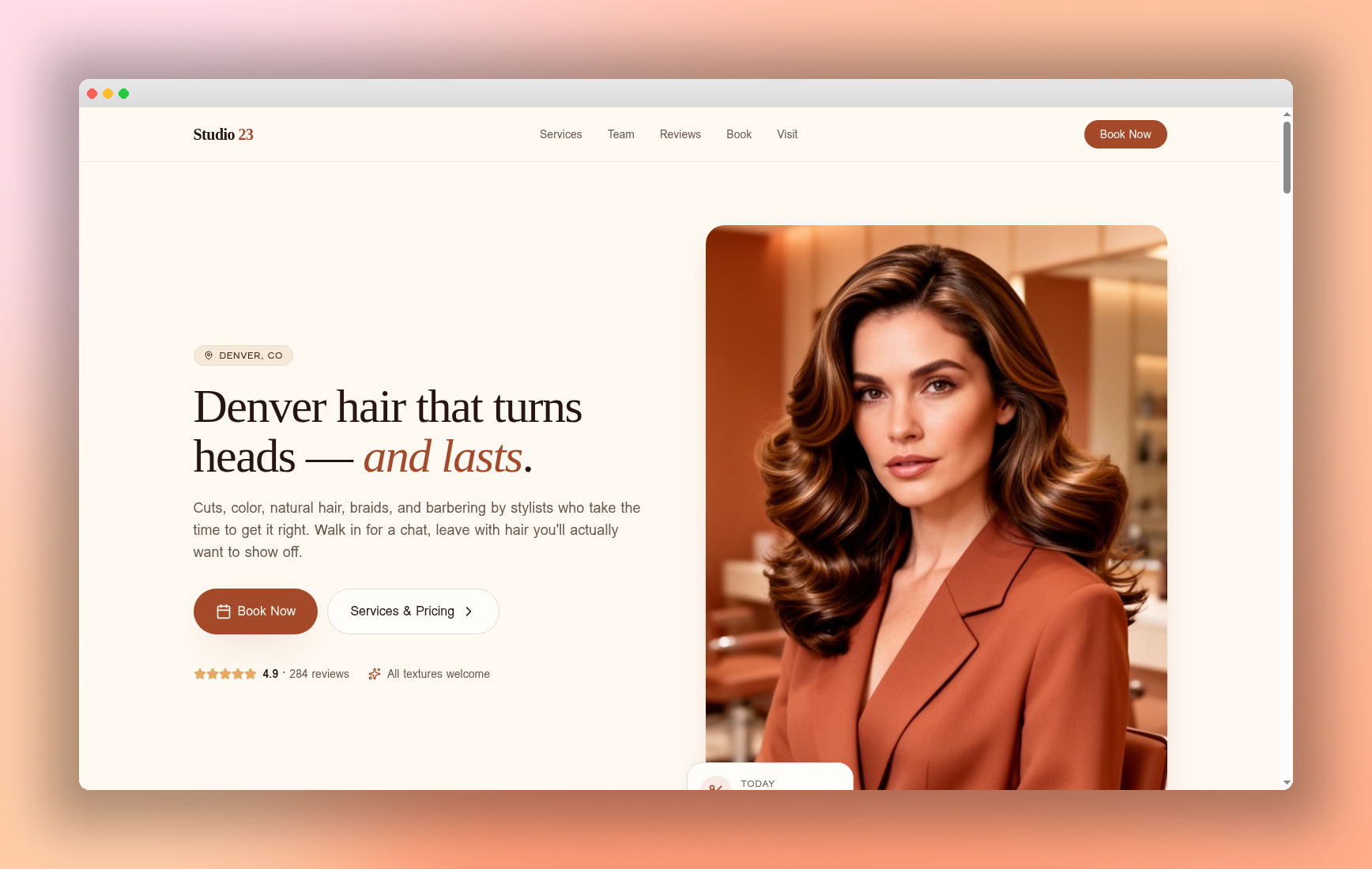 Recent website build by Vibrant Service Studio